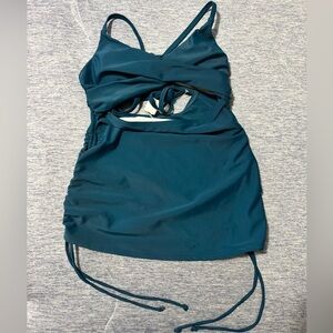 Cupshe Teal Cutout Swimsuit Top